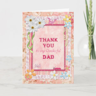 Thank you Dad, flowers and butterflies craft card