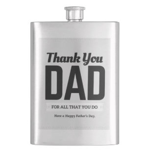 Thank you dad message hip flask