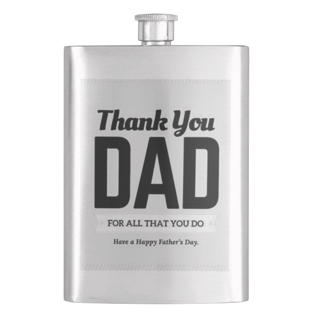 Thank you dad message hip flask (Front)