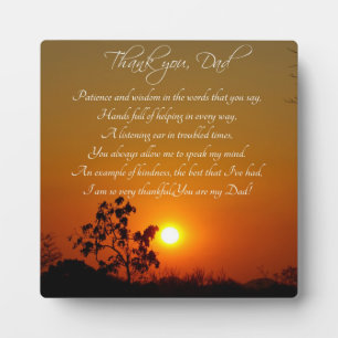 "Thank You, Dad" Poem Gift Plaque