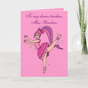 Thank You Dance Teacher Card: Customisable