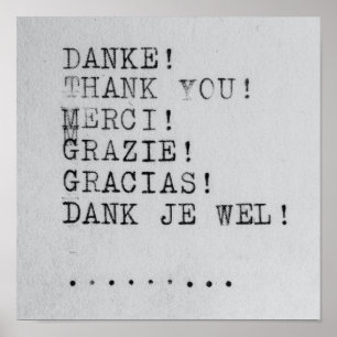Thank you, Danke, Grazie, Gracias Poster