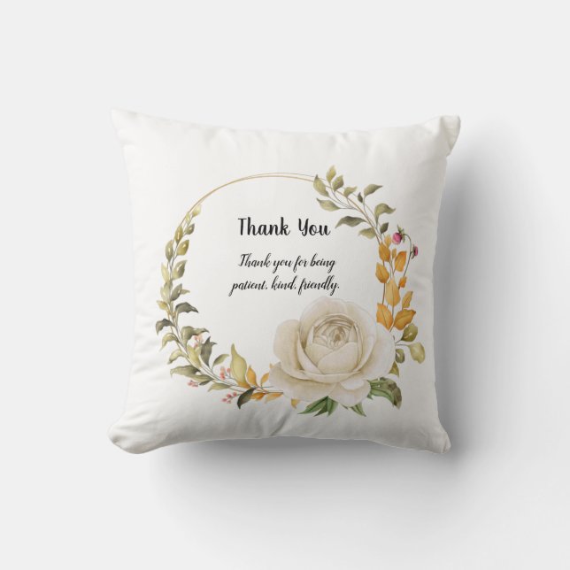 Thank You Design Ceramic Ornament Cushion (Front)