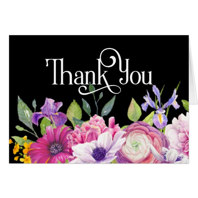 Thank You Design with Beautiful Floral Border (Front Horizontal)