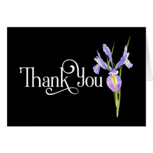 Thank You Design with Beautiful Purple Iris
