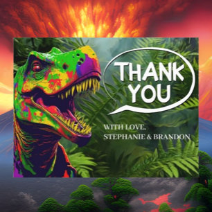 Thank You Dino Happy Jurassic Postcard