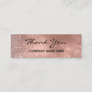 Thank You Discount Rose Gold Business Mini Business Card