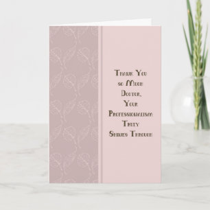 Thank You Doctor for Care of Illness Patient Card