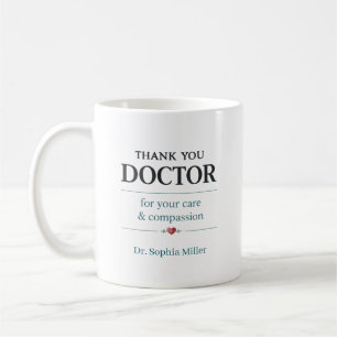 Thank You Doctor Personalised Care & Compassion  Coffee Mug