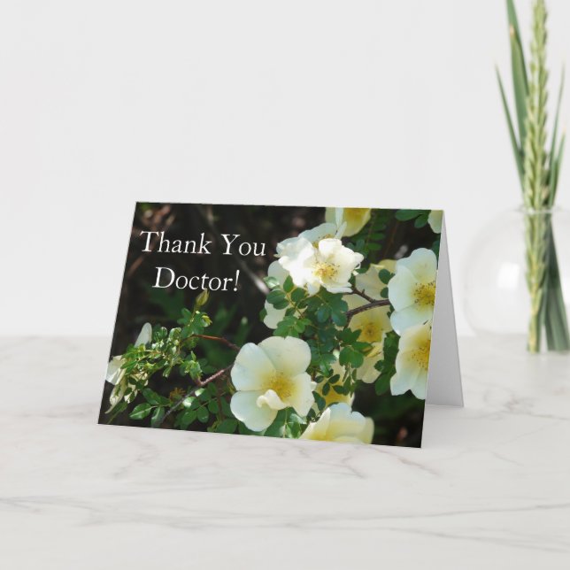 Thank You Doctor-Pretty Yellow Floral Card (Front)