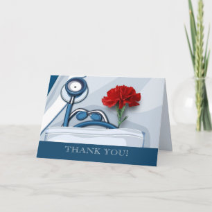 Thank You, Doctor. Red Carnation Custom Card