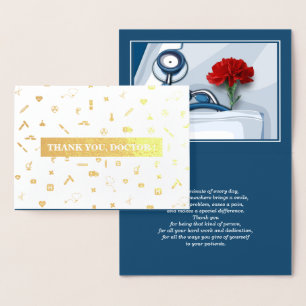 Thank You, Doctor. Red Carnation Luxury Foil Card