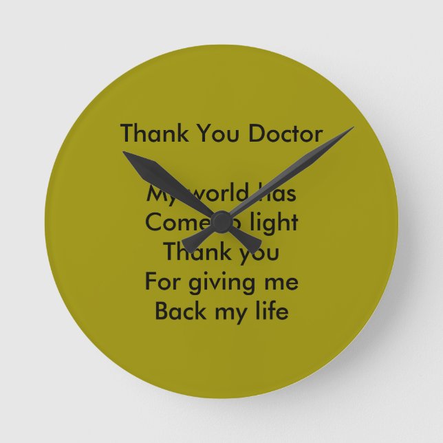 Thank you doctor round clock (Front)
