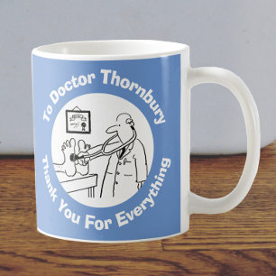 Thank You Doctor with Name & Message. Coffee Mug