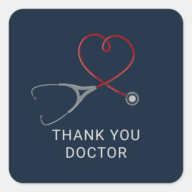 Thank You Doctors Frontline Workers Custom Square Sticker (Front)