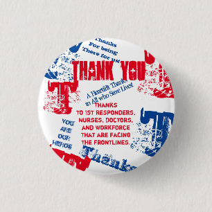 THANK YOU DOCTORS,NURSES & FIRST RESPONDERS 3 CM ROUND BADGE
