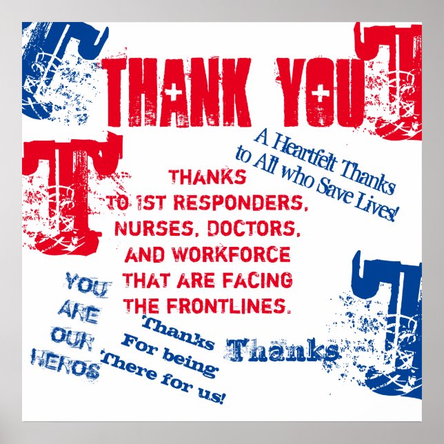 THANK YOU DOCTORS,NURSES & FIRST RESPONDERS POSTER (Front)