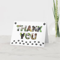 Thank You dog card - oil painting word art design