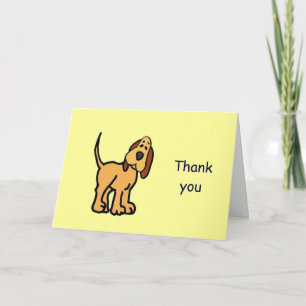 Thank you dog cartoon card