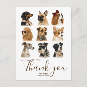 Thank You Dog Elegant Dogs Pet lover Boutique Postcard