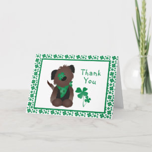 Thank You Dog Shamrock Green Card