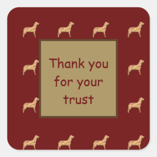 Thank You Dog Veterinarian Customer Appreciation Square Sticker
