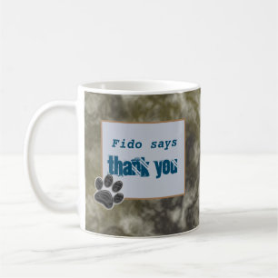 Thank You Dog Walker Black Paw Thanks Pet Sitter Coffee Mug
