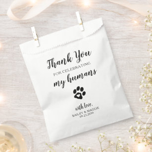 Thank You Doggie Bag Dog Treat Wedding Favour Bag