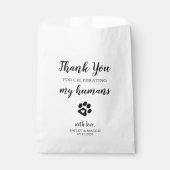 Thank You Doggie Bag Dog Treat Wedding Favour Bag (Front)
