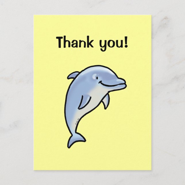 Thank you! (dolphin) postcard (Front)