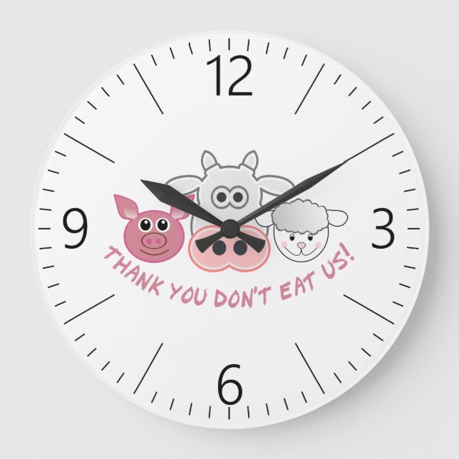 Thank you don't eat us large clock (Front)