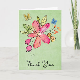 Thank You Doodle Flowers Card