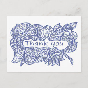 Thank you doodle postcard