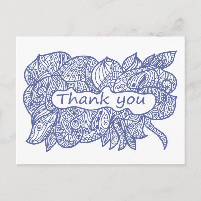 Thank you doodle postcard (Front)