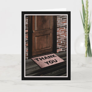thank you door mat card