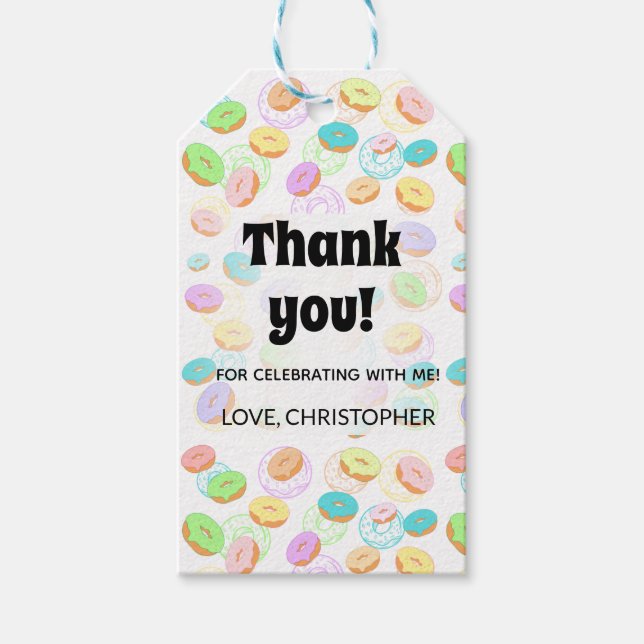 Thank you doughnuts favour tags (Front)