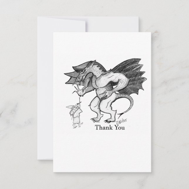 Thank You Dragon and Wizard Card (Front)