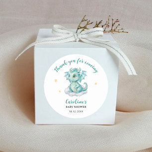 Thank you Dragon Baby Shower Classic Round Sticker