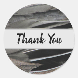 Thank You Duck Feather Photo Modern Appreciation Classic Round Sticker