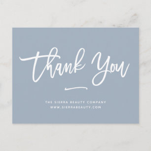 Thank You Dusty Blue Retail Small Business Postcard