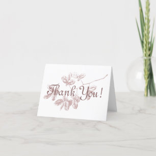 Thank You! Dusty Rose Branch Greenery You Card