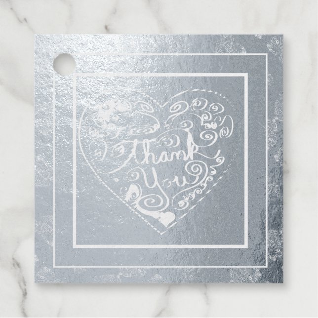 Thank you Dusty Rose Foil Favour Tag (Front)