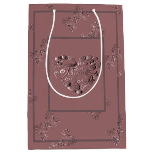 "Thank you" Dusty Rose Medium Gift Bag