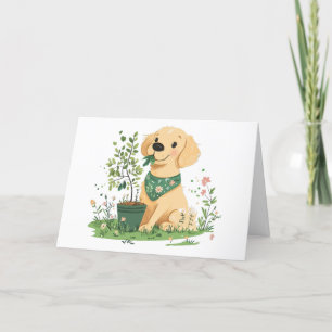 Thank You Earth Day Golden Retriever Dog Card