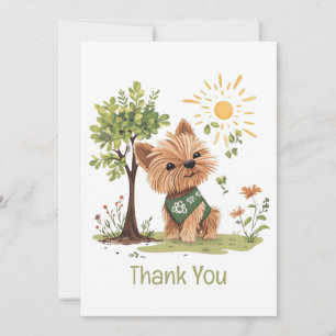Thank You Earth Day Yorkie Dog Gardening Card