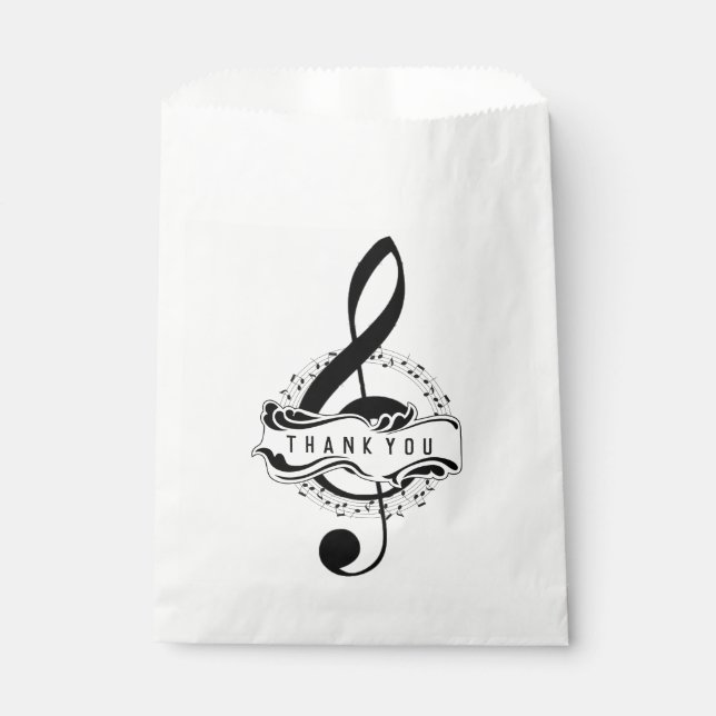 Thank You Editable Musical Note Favour Bags (Front)