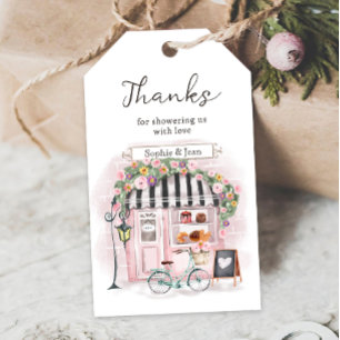 Thank You Eiffel Paris Parisian French Baby Shower Gift Tags