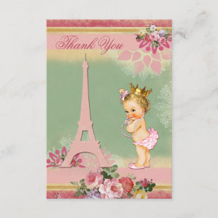 Thank You Eiffel Tower Princess Baby Shower
