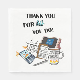 "Thank you Elders" (deserve double honor) Napkin