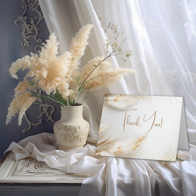 Thank You | Elegant Bohemian Floral Gold Pampas Card (Creator Uploaded)